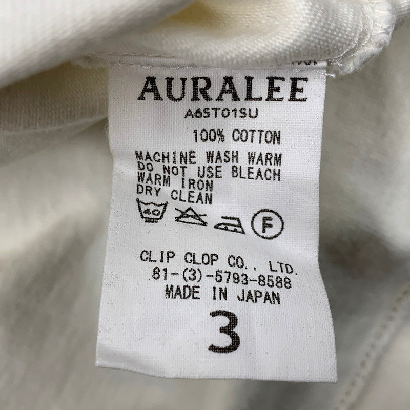 【中古品】【メンズ】  AURALEE オーラリー STAND-UP TEE A6ST01SU スタンドアップTシャツ 半袖 トップス 140-250226-as-03-izu サイズ：3 カラー：ホワイト 万代Net店