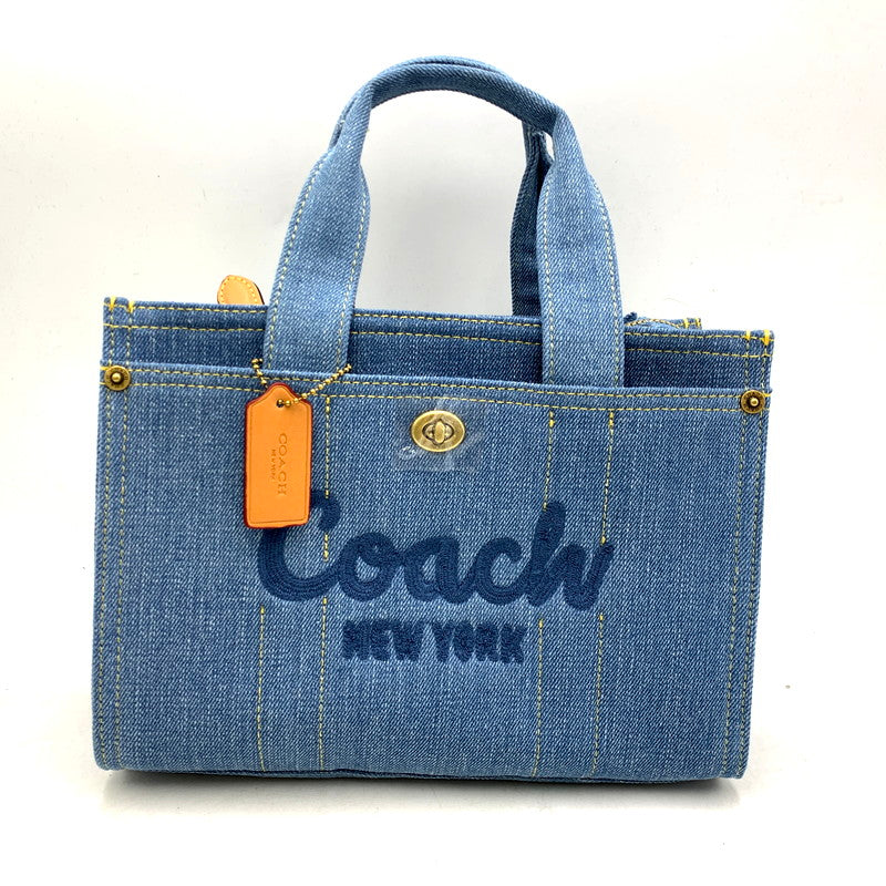 【中古美品】【レディース】 COACH コーチ CR659 DENIM 2WAY HAND BAG デニム2ウェイハンドバッグ 鞄 カバン 180-250223-ma-13-izu カラー：ブルー 万代Net店