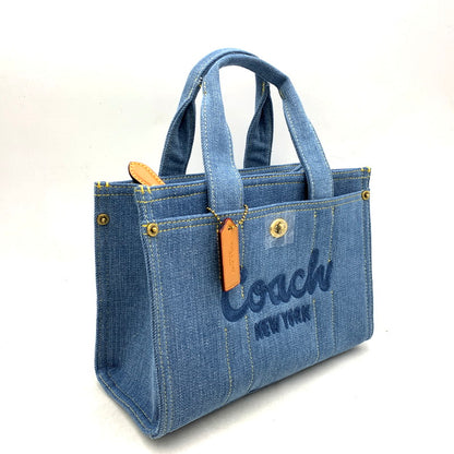 【中古美品】【レディース】 COACH コーチ CR659 DENIM 2WAY HAND BAG デニム2ウェイハンドバッグ 鞄 カバン 180-250223-ma-13-izu カラー：ブルー 万代Net店