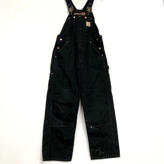 【中古品】【メンズ】 Carhartt カーハート R01 BLK メキシコ製 2015年製 DOUBLE KNEE BIB OVERALL COTTON DUCK ダブルニービブオーバーオール コットンダック ズボン ボトムス サロペット オーバーオール 157-250223-ma-05-izu サイズ：34×30 カラー：黒 万代Net店