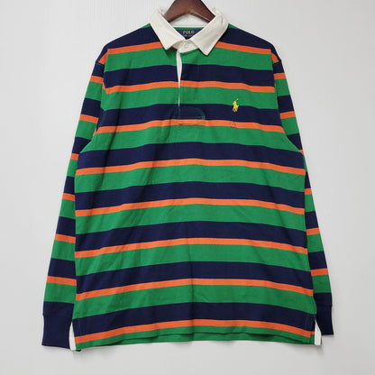 【中古美品】【メンズ】 POLO RALPH LAUREN ポロ・ラルフローレン CLASSIC FIT RUGBY SHIRT クラシックフィットラグビーシャツ トップス 長袖 147-250224-ma-06-izu サイズ：L カラー：マルチ 万代Net店