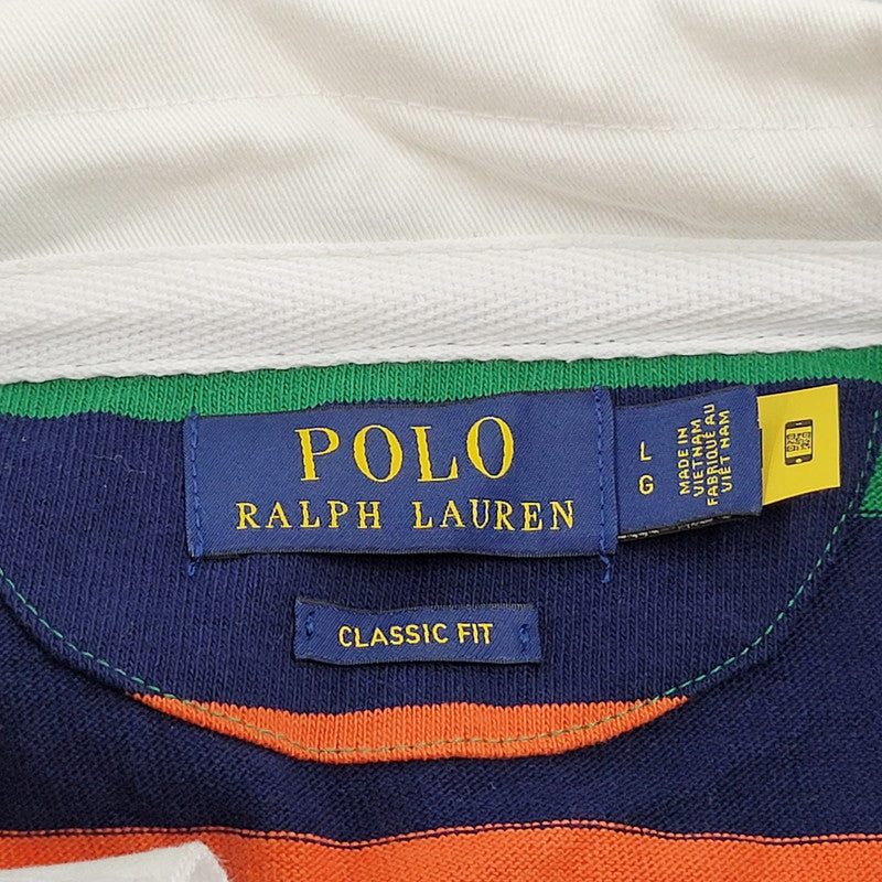 【中古美品】【メンズ】 POLO RALPH LAUREN ポロ・ラルフローレン CLASSIC FIT RUGBY SHIRT クラシックフィットラグビーシャツ トップス 長袖 147-250224-ma-06-izu サイズ：L カラー：マルチ 万代Net店