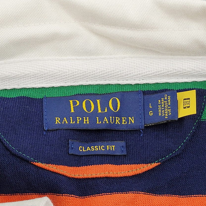 【中古美品】【メンズ】 POLO RALPH LAUREN ポロ・ラルフローレン CLASSIC FIT RUGBY SHIRT クラシックフィットラグビーシャツ トップス 長袖 147-250224-ma-06-izu サイズ：L カラー：マルチ 万代Net店