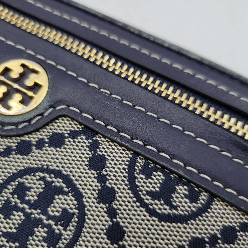 【中古品】【レディース】 Tory Burch トリーバーチ T MONOGRAM JACQUARD ZIP CONTINENTAL WALLET Tモノグラム ジャカード ジップ コンチネンタル ウォレット 長財布 200-250227-as-36-izu カラー：ネイビー系 万代Net店