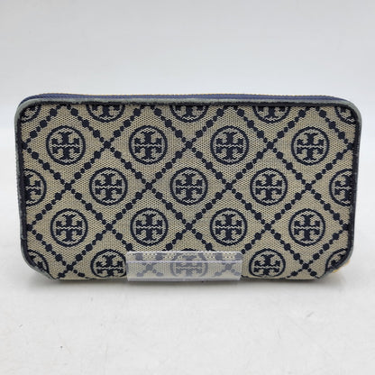 【中古品】【レディース】 Tory Burch トリーバーチ T MONOGRAM JACQUARD ZIP CONTINENTAL WALLET Tモノグラム ジャカード ジップ コンチネンタル ウォレット 長財布 200-250227-as-36-izu カラー：ネイビー系 万代Net店