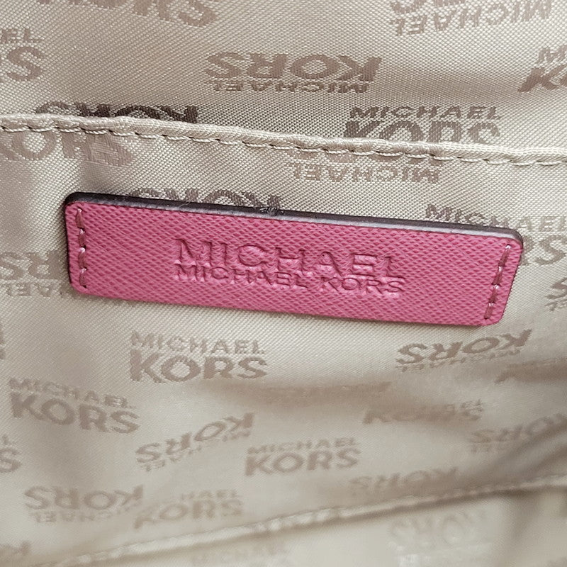 【中古品】【レディース】 Michael Kors マイケルコース 35S8GX2S2T ヘイリー レザー ミディアム サッチェル 2WAY HAND BAG 2ウェイハンドバッグ 鞄 カバン 188-250227-ma-08-izu カラー：ピンク 万代Net店