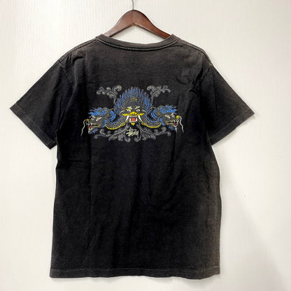 【現状渡し品】【メンズ】  OLD STUSSY オールド ステューシー USA製 アメリカ製 紺タグ 90s DRAGON SS TEE ドラゴンショートスリーブＴシャツ 142-250302-ya-07-izu サイズ：M カラー：グレー 万代Net店