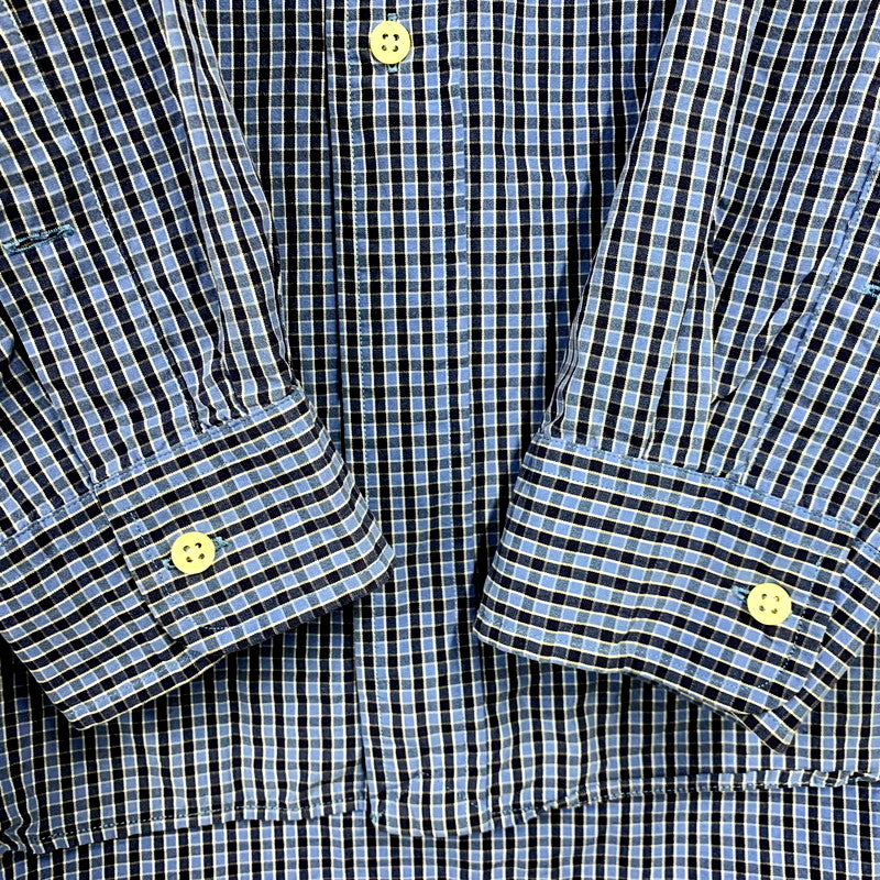 【中古品】【メンズ】 RALPH LAUREN ラルフローレン 90S BLAKE LS BD CHECK SHIRT ブレイク ロングスリーブ ボタンダウン チェックシャツ 長袖 トップス 146-250301-as-27-izu サイズ：XL カラー：ブルー系 万代Net店