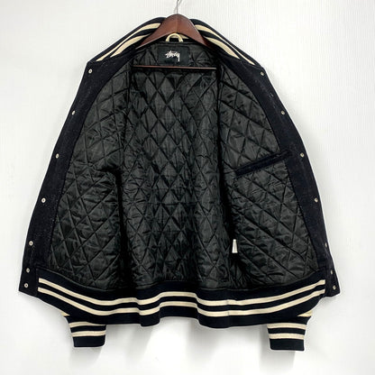 【現状渡し品】【メンズ】 STUSSY ステューシー HOMEBOY VARSITY JACKET バーシティジャケット アウター 142-250225-as-05-izu サイズ：L カラー：ブラック×ホワイト 万代Net店