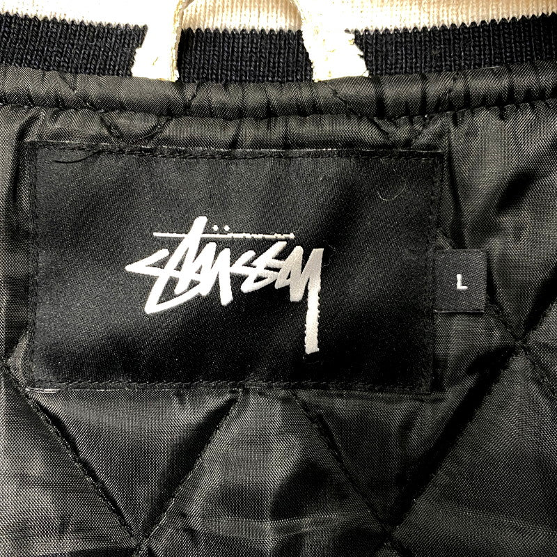 【現状渡し品】【メンズ】 STUSSY ステューシー HOMEBOY VARSITY JACKET バーシティジャケット アウター 142-250225-as-05-izu サイズ：L カラー：ブラック×ホワイト 万代Net店