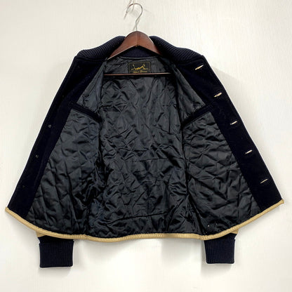 【中古品】【レディース】 HYSTERIC GLAMOUR ヒステリックグラマー LOGO WAPPEN STADIUM JACKET ロゴワッペン スタジアムジャケット スタジャン アウター 168-250225-as-04-izu カラー：ネイビー×ベージュ 万代Net店