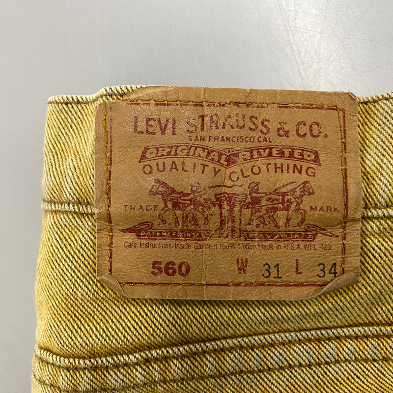 【中古品】【メンズ】 Levi's リーバイス 560-0970 刻印532 1993年製 USA製 90S 560 COLOR DENIM PANTS 90年代 560 カラーデニムパンツ ズボン ボトムス 157-250227-ma-19-izu サイズ：31×34 カラー：マスタード 万代Net店