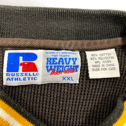 【中古品】【メンズ】  RUSSELL ATHLETIC ラッセルアスレティック 90S HEAVY WEIGHT THERMAL PILLOVER 90年代 ヘビーウェイトサーマルプルオーバー トップス 長袖 146-250302-ma-14-izu サイズ：XXL カラー：茶 万代Net店