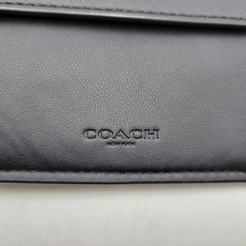 【中古品】【メンズ/レディース】 COACH コーチ SIGNATURE F75006 シグネチャー 二つ折り財布 181-250227-as-35-izu カラー：ブラック 万代Net店