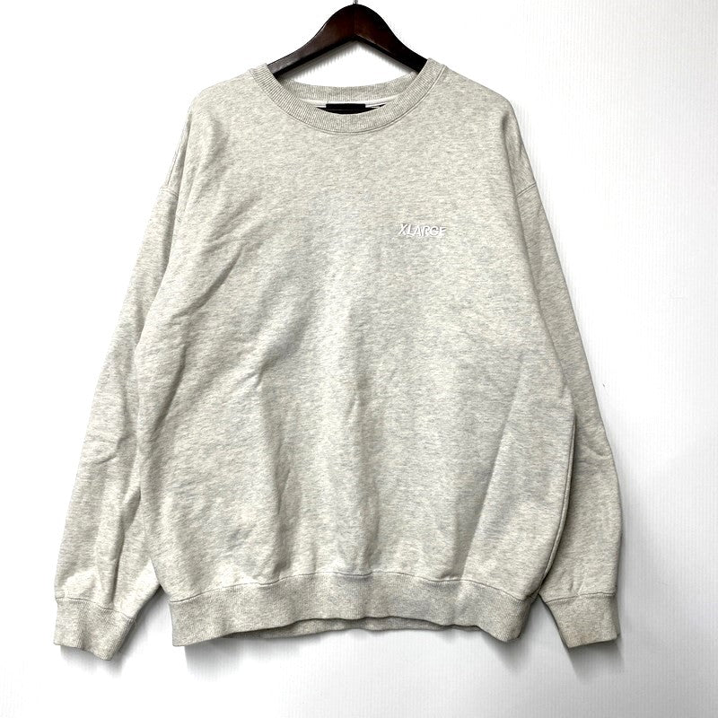 【中古品】【メンズ】 XLARGE エクストララージ 101223012006 TWO TONE BACKSIDE OG CREWNECK SWEAT ツートンバックサイドOGクルーネックスウェット トップス 長袖 142-250302-ma-18-izu サイズ：L カラー：ライトグレー 万代Net店