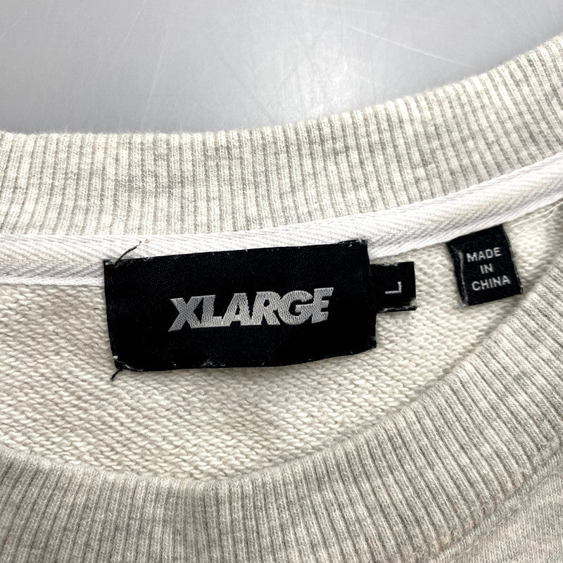 【中古品】【メンズ】 XLARGE エクストララージ 101223012006 TWO TONE BACKSIDE OG CREWNECK SWEAT ツートンバックサイドOGクルーネックスウェット トップス 長袖 142-250302-ma-18-izu サイズ：L カラー：ライトグレー 万代Net店