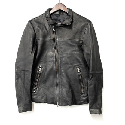 【中古品】【メンズ】  5351POUR LES HOMMES 5351プール オム SHEEPSKIN LEATHER JACKET 02330090008 シープスキン レザージャケット アウター 147-250227-as-26-izu サイズ：2 カラー：ブラック 万代Net店