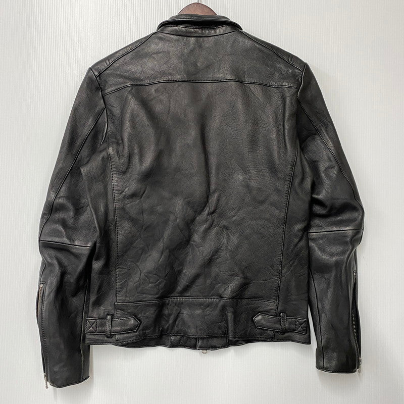 【中古品】【メンズ】  5351POUR LES HOMMES 5351プール オム SHEEPSKIN LEATHER JACKET 02330090008 シープスキン レザージャケット アウター 147-250227-as-26-izu サイズ：2 カラー：ブラック 万代Net店