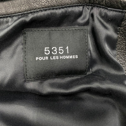 【中古品】【メンズ】  5351POUR LES HOMMES 5351プール オム SHEEPSKIN LEATHER JACKET 02330090008 シープスキン レザージャケット アウター 147-250227-as-26-izu サイズ：2 カラー：ブラック 万代Net店