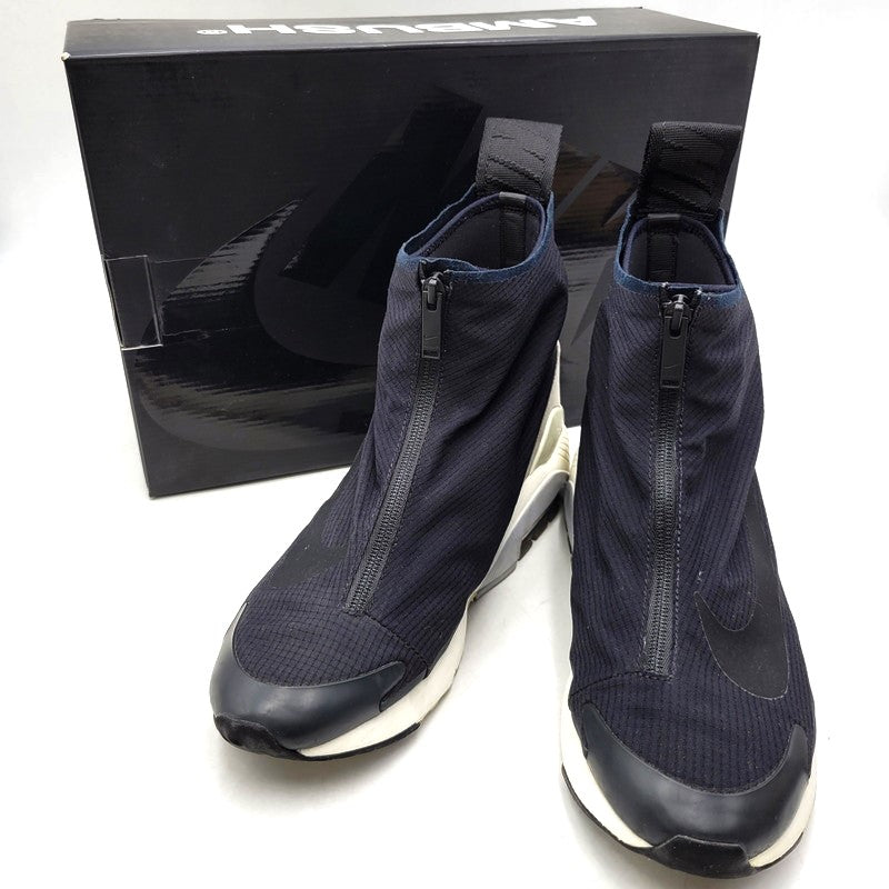 【中古品】【メンズ】 NIKE ナイキ × AMBUSH アンブッシュ AIR MAX 180 HI BV0145-001 エアマックス 180 ハイ スニーカー シューズ 靴 160-250227-as-40-izu サイズ：27.5cm カラー：BLACK/BLACK-PALE GREY 万代Net店