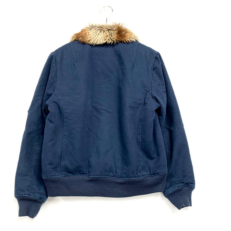 【中古品】【メンズ】 HOUSTON ヒューストン FUR COLLAR FLIGHT JACKET 5018 ファーカラー フライトジャケット アウター 145-250301-as-32-izu サイズ：M カラー：ネイビー 万代Net店