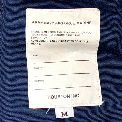 【中古品】【メンズ】 HOUSTON ヒューストン FUR COLLAR FLIGHT JACKET 5018 ファーカラー フライトジャケット アウター 145-250301-as-32-izu サイズ：M カラー：ネイビー 万代Net店