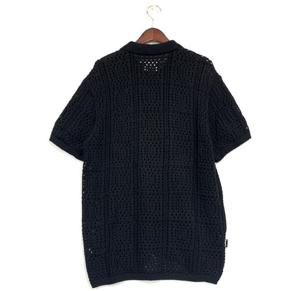 【中古品】【メンズ】 STUSSY ステューシー CROCHET SHIRT クロシェ シャツ ニット 半袖 トップス 142-250301-as-39-izu サイズ：M カラー：ブラック 万代Net店