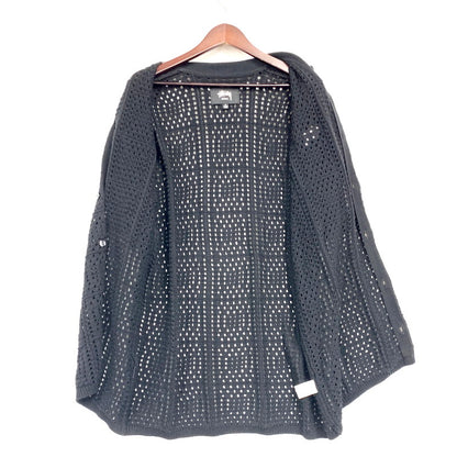 【中古品】【メンズ】 STUSSY ステューシー CROCHET SHIRT クロシェ シャツ ニット 半袖 トップス 142-250301-as-39-izu サイズ：M カラー：ブラック 万代Net店