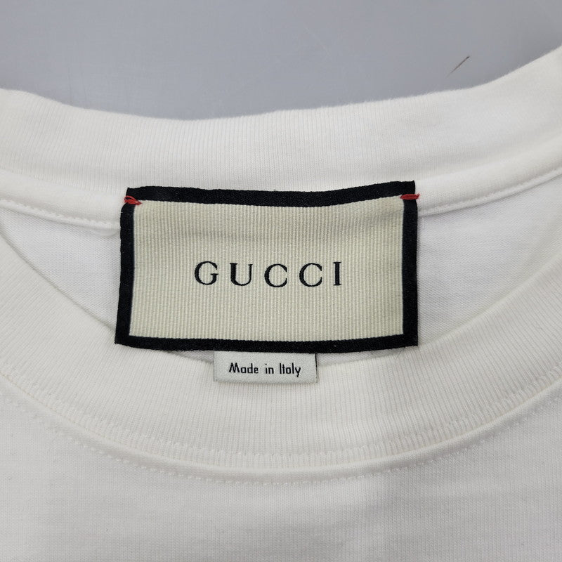 【中古品】【メンズ】 GUCCI グッチ 20AW DISC PRINT OVERSIZED TEE 616036 XJCSQ ディスク プリント オーバーサイズ Tシャツ 半袖 トップス 141-250227-as-07-izu サイズ：M カラー：ホワイト 万代Net店