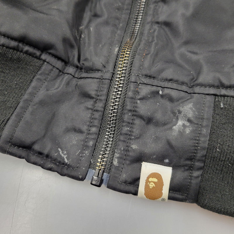 【現状渡し品】【メンズ】 A BATHING APE アベイシングエイプ MA-1 BOMBER JACKET 001GDJ201001H ボンバージャケット アウター 142-250227-as-01-izu サイズ：M カラー：ブラック 万代Net店