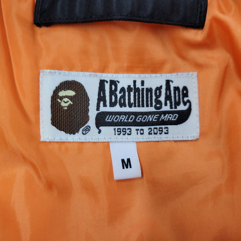 【現状渡し品】【メンズ】 A BATHING APE アベイシングエイプ MA-1 BOMBER JACKET 001GDJ201001H ボンバージャケット アウター 142-250227-as-01-izu サイズ：M カラー：ブラック 万代Net店