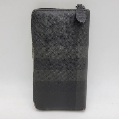 【現状渡し品】【メンズ/レディース】 BURBERRY バーバリー チャコールチェック ラウンドファスナー 長財布 ウォレット 181-250227-as-16-izu カラー：ブラック系 万代Net店