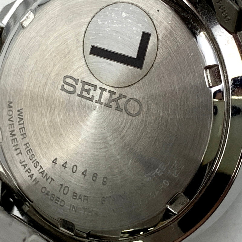 【中古品】【メンズ】 SEIKO セイコー V147-0AR0 SBPN071 ソーラー ネイビー文字盤 スピリット クロノグラフ 腕時計 197-250228-ma-14-izu カラー：シルバー 万代Net店