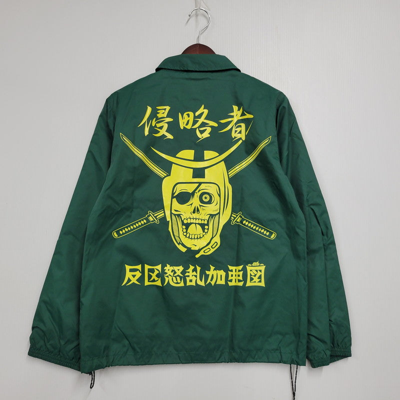 【中古品】【メンズ】 PUNK DRUNKERS パンクドランカーズ COACH JACKET コーチジャケット プリント アウター 142-250302-ay-19-izu サイズ：S カラー：グリーン 万代Net店