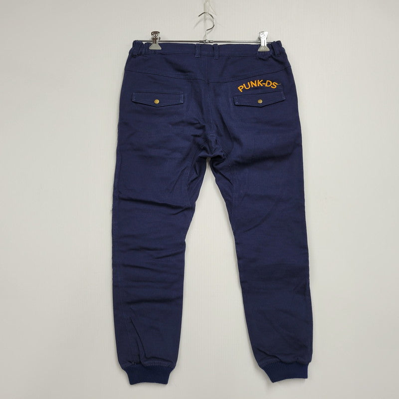 【中古品】【メンズ】 PUNK DRUNKERS パンクドランカーズ JOGGER PANTS ジョガーパンツ 裾リブ 刺繍 ボトムス ズボン 153-250302-ay-20-izu サイズ：M カラー：ネイビー 万代Net店