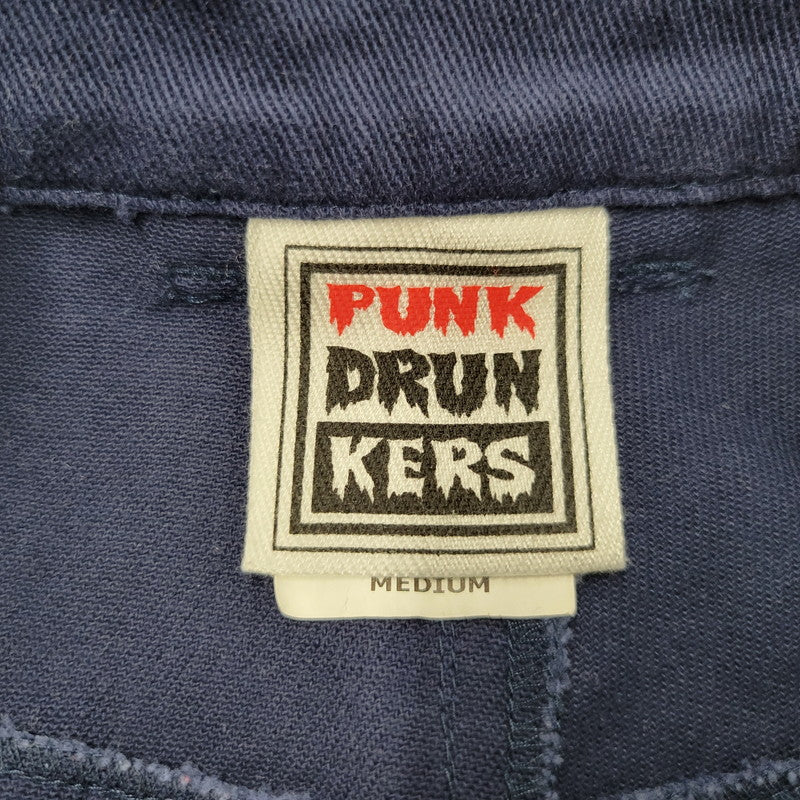 【中古品】【メンズ】 PUNK DRUNKERS パンクドランカーズ JOGGER PANTS ジョガーパンツ 裾リブ 刺繍 ボトムス ズボン 153-250302-ay-20-izu サイズ：M カラー：ネイビー 万代Net店