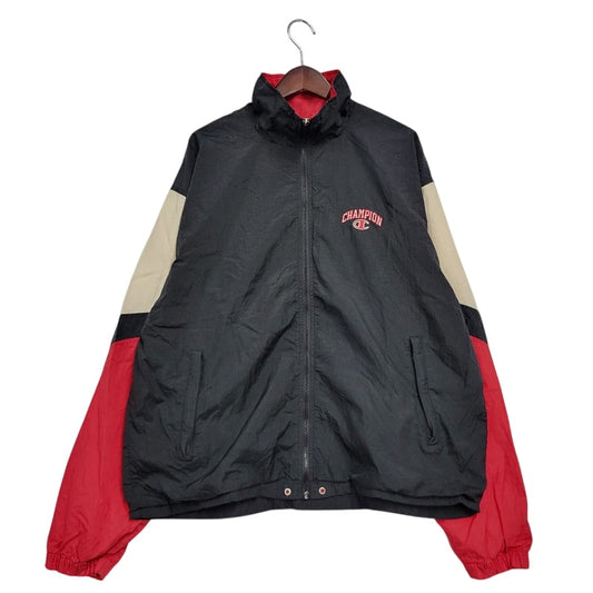 【中古品】【メンズ】 Champion チャンピオン 90S NYLON JACKET ナイロンジャケット ロゴ 刺繍 アウター 146-250302-ay-18-izu サイズ：L カラー：マルチ 万代Net店