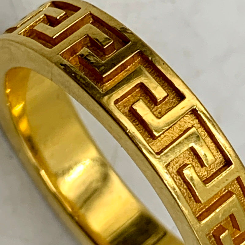 【中古品】【メンズ】 VERSACE ヴェルサーチ DG55941S GREEK FLAT BAND RING グリーク フラットバンドリング  182-250228-ma-13-izu サイズ：22.5号 カラー：ゴールド 22.5号 万代Net店