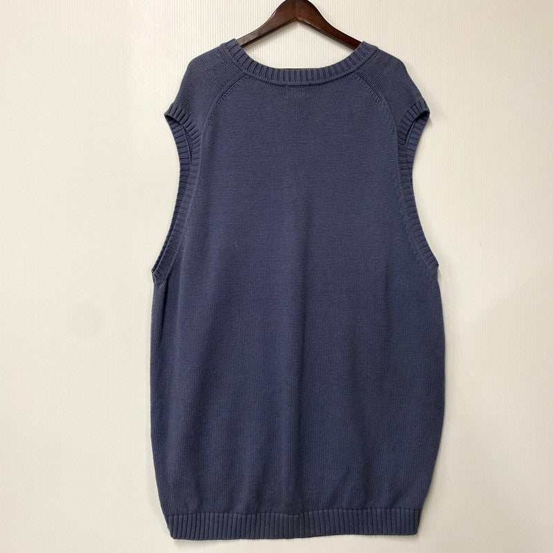 【中古品】【メンズ】 KNIT VEST ニットベスト トップス 146-250728-as-02-izu サイズ：XXL カラー：ブルー系 万代Net店
