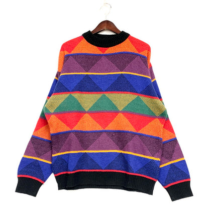 【中古品】【メンズ】  COLORE コロレ 80S-90S KNIT SWEATER ニットセ－タ－ トップス 長袖 146-250302-ya-02-izu サイズ：不明 カラー：マルチカラー 万代Net店