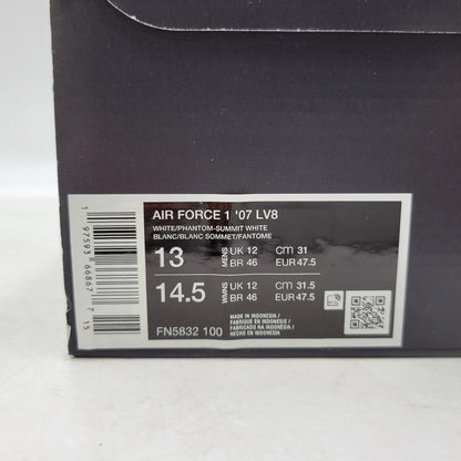 【中古美品】【メンズ】 NIKE ナイキ AIR FORCE 1 '07 LV8 FN5832-100 エア フォース 1 '07 LV8 スニーカー シューズ 靴 160-250301-as-12-izu サイズ：31cm カラー：WHITE/PHANTOM-SUMMIT WHITE 万代Net店