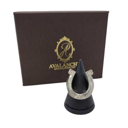 【中古品】【メンズ/レディース】 AVALANCHE アヴァランチ 925 HORSESHOE STONE RING ホースシュー ストーン リング 指輪 アクセサリー 192-250303-as-20-izu カラー：シルバー 万代Net店