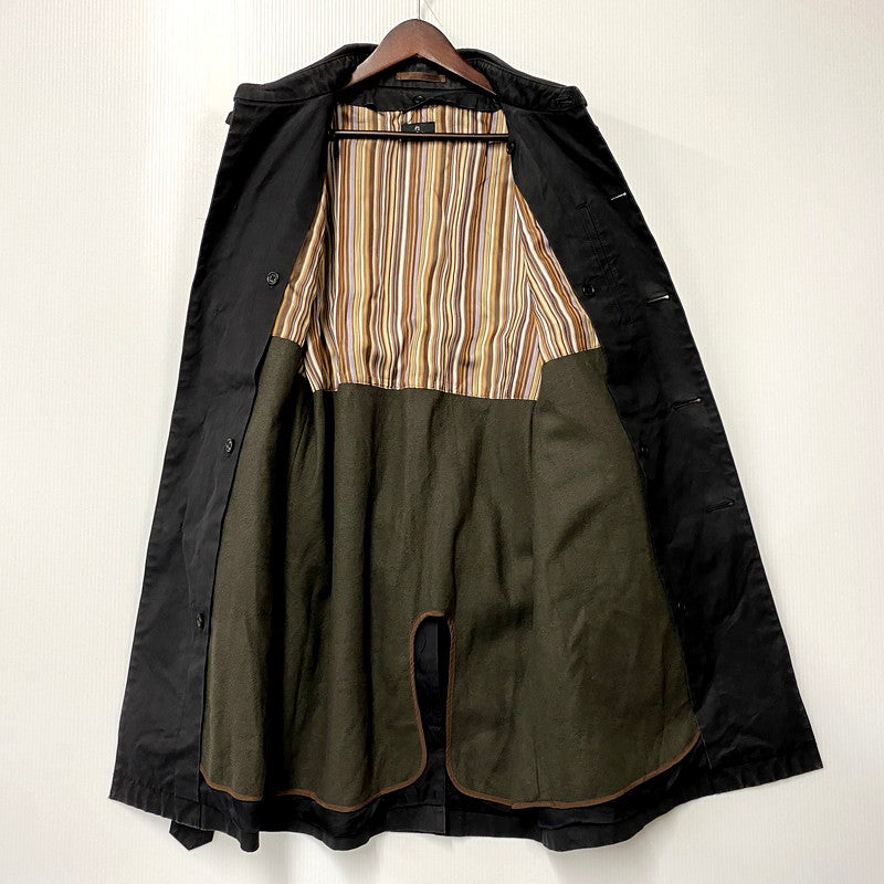 【中古品】【メンズ】 PAUL SMITH ポールスミス 273300 WOOL LINER TRENCH COAT ウールライナートレンチコート アウター 長袖 141-250304-ma-05-izu サイズ：L カラー：黒 万代Net店