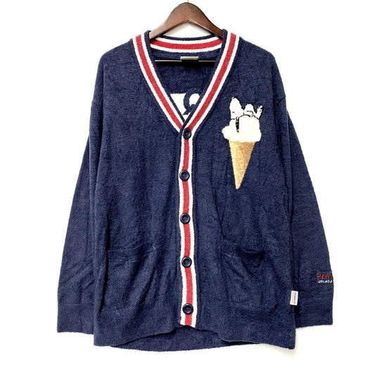 【中古品】【メンズ】 GELATO PIQUE HOMME ジェラートピケ オム ×PEANUTS ピーナッツ PMNT232966 スムーズィーカーディガン トップス 長袖 147-250304-ma-04-izu サイズ：M カラー：ネイビー 万代Net店