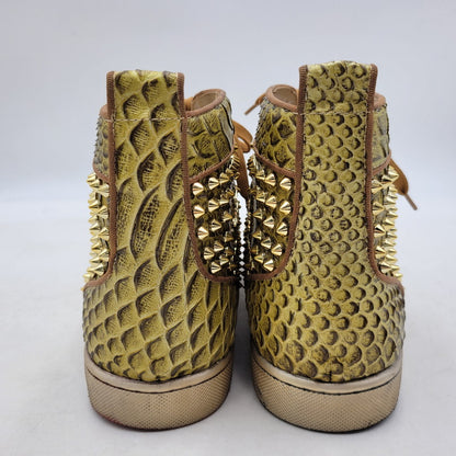 【中古品】【メンズ】 Christian Louboutin クリスチャンルブタン LOUIS SPIKES HIGH CUT SNEAKER ルイススパイク ハイカットスニーカー シューズ 靴 183-250302-ay-08-izu カラー：ゴールド 万代Net店