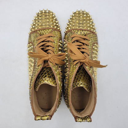 【中古品】【メンズ】 Christian Louboutin クリスチャンルブタン LOUIS SPIKES HIGH CUT SNEAKER ルイススパイク ハイカットスニーカー シューズ 靴 183-250302-ay-08-izu カラー：ゴールド 万代Net店