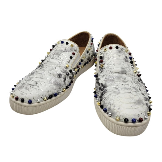 【中古品】【メンズ/レディース】 Christian Louboutin クリスチャンルブタン SLIP-ON スパイクスタッズ スリッポン スニーカー シューズ 靴 183-250302-ay-07-izu カラー：ホワイト系 万代Net店