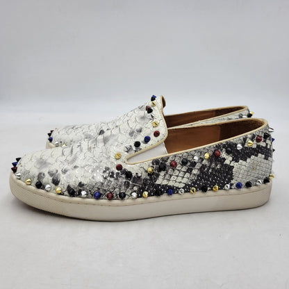 【中古品】【メンズ/レディース】 Christian Louboutin クリスチャンルブタン SLIP-ON スパイクスタッズ スリッポン スニーカー シューズ 靴 183-250302-ay-07-izu カラー：ホワイト系 万代Net店