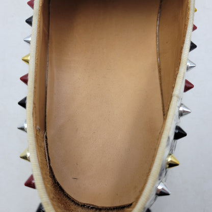 【中古品】【メンズ/レディース】 Christian Louboutin クリスチャンルブタン SLIP-ON スパイクスタッズ スリッポン スニーカー シューズ 靴 183-250302-ay-07-izu カラー：ホワイト系 万代Net店