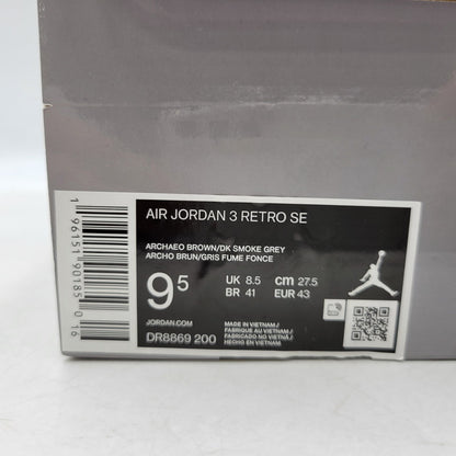 【中古品】【メンズ】 NIKE ナイキ AIR JORDAN 3 RETRO SE DR8869-200 エアジョーダン 3 レトロ SE スニーカー シューズ 靴 160-250302-ay-03-izu サイズ：27.5cm カラー：ARCHAEO BROWN/DK SMOKE GREY 万代Net店